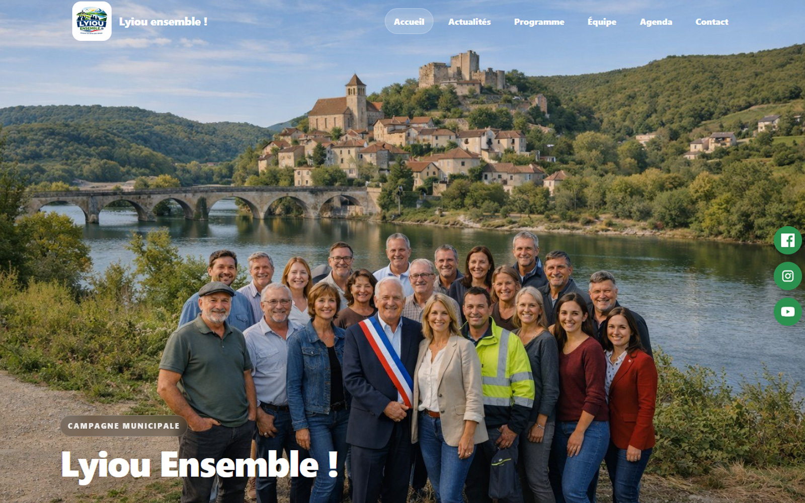 Aperçu du site public : page d’accueil